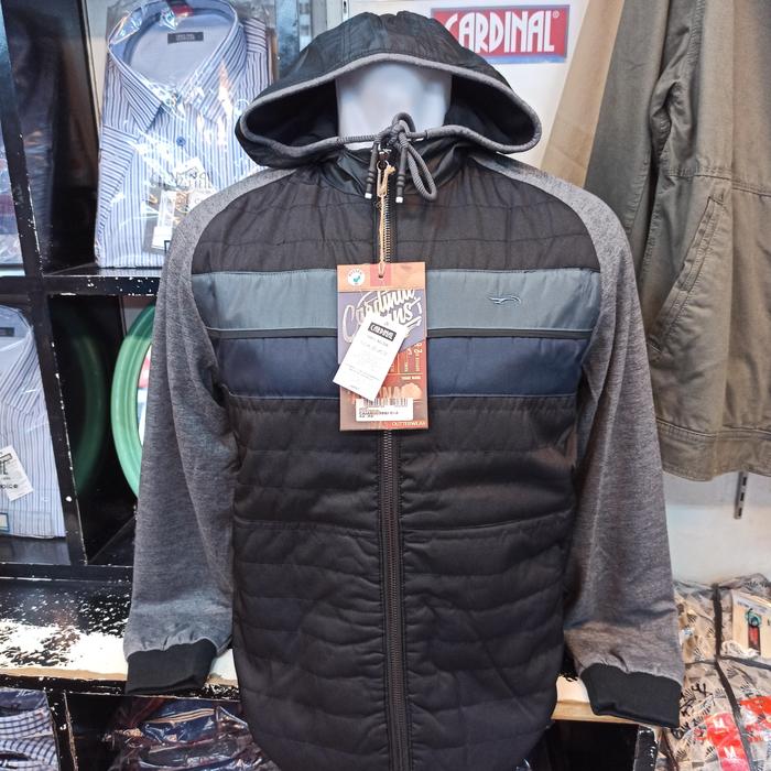 Jaket CARDINAL Original Parasit Kaos Pria Santai Hitam Abu CAJAR398
