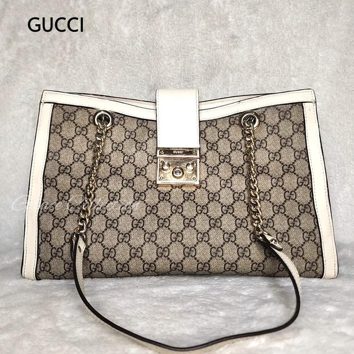 TAS WANITA BRANDED ORIGINAL -GC GG SUPREME PADLOCK MEDIUM SHOULDER BAG