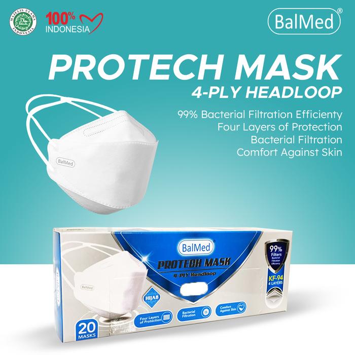 Masker BalMed KF94 Protech Mask Headloop/Hijab Isi 20 Pcs/Box