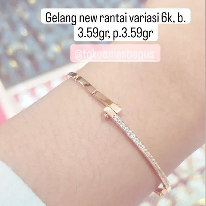 Gelang Bangle Kolong Emas Dewasa Asli New Variasi 6k D.58 06072022