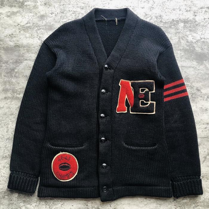 1940s Letterman Varsity Wool Cardigan