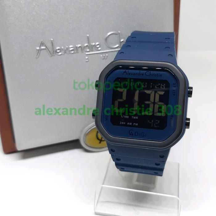 jam tangan karet ALEXANDRE CHRISTIE 9347 BIRU