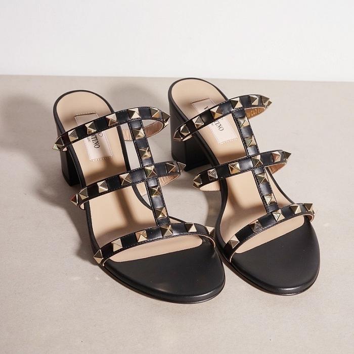 SANDAL VLTN ROCKSTUD SANDAL BLACK 6CM