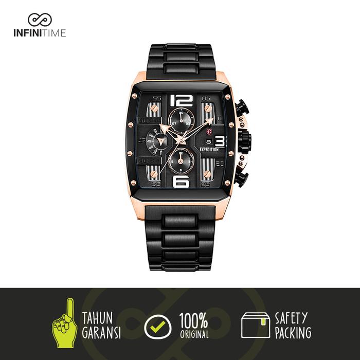 Jam Tangan Expedition E6636 E 6636 Black Rosegold Pria