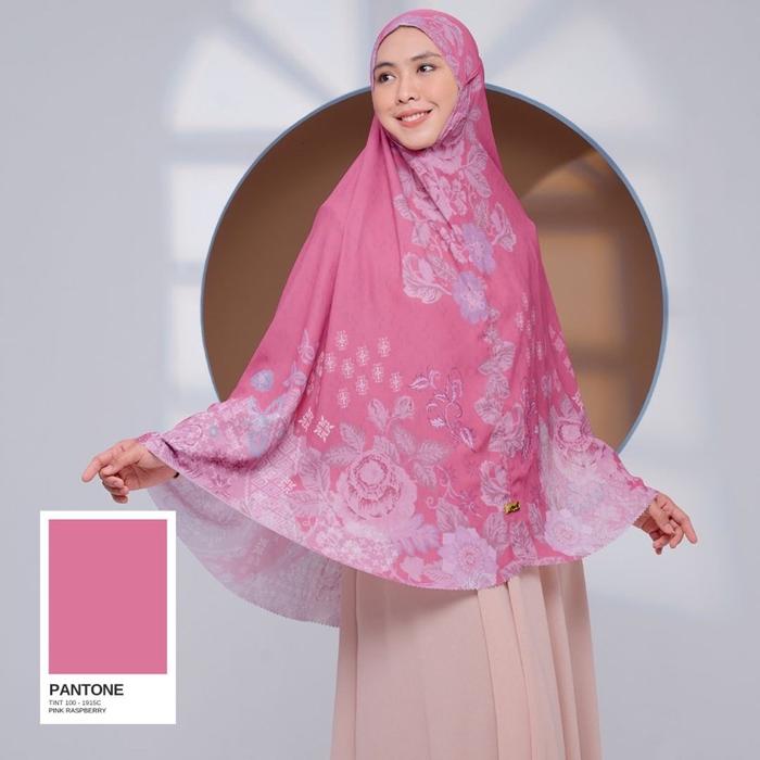instan Khimar Printing Pink Raspberry merajut kisah oki setiana dewi