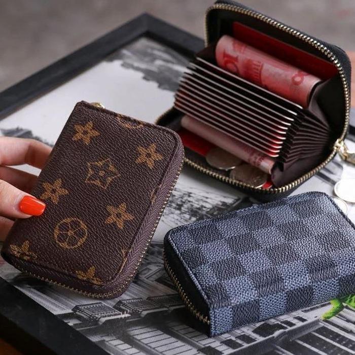 NEW! OKEY BELI DL070 DOMPET KARTU KULIT MINI DOMPET MOTIF RESLETING