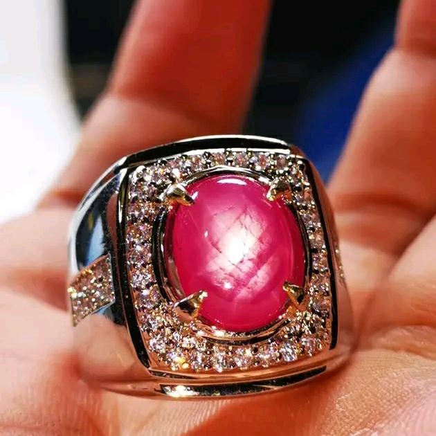 cincin batu natural ruby star burma fatwa siap pakai