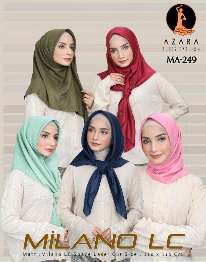 SALE HIJAB SEGIEMPAT AZARA MILANO LASER CUT