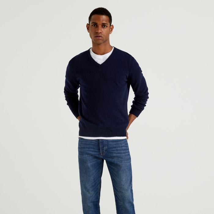 Sweater V Neck Rajut KIMPARA Pria Wanita Bekas Second Original