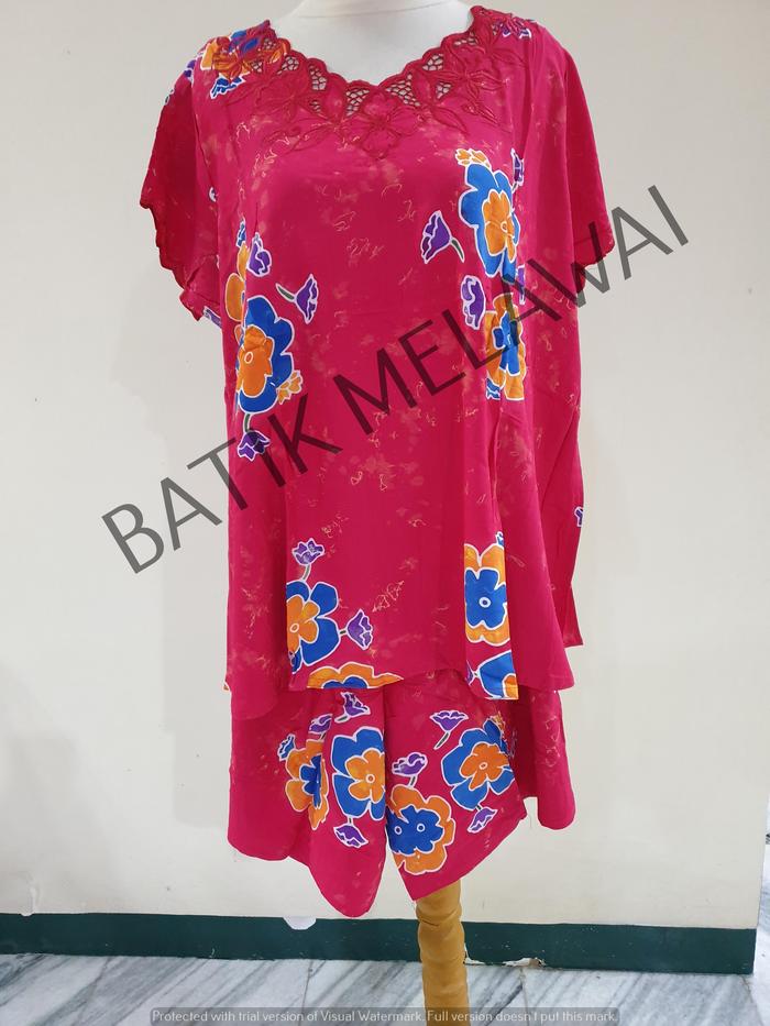 Setelan Batik PREMIUM SUNAN ORI celana pendek tangan Pendk Klok Bordir