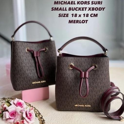 MK Suri Small Bucket Xbody Merlot