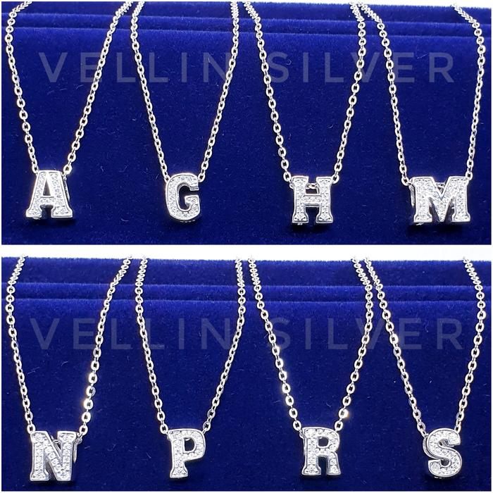 Kalung Liontin Huruf Silver 925 Asli - Fashion Kalung Nagita Perak 925