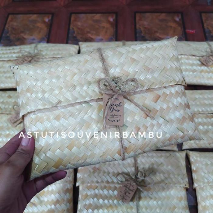 DOMPET LANCIP L 15x25cm dompet undangan dompet rustic pouch anyam