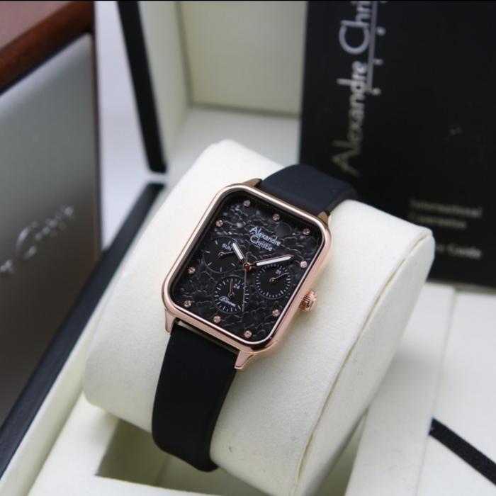 ALEXANDRE CHRISTIE AC 2A04 ROSEGOLD BLACK AC2A04 WANITA ORI,,RUBBER