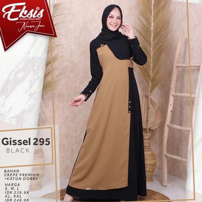 gamis dewasa seply gisel 295 black ukuran M