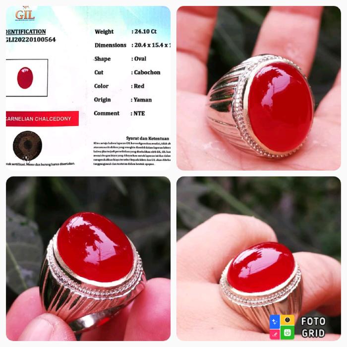 BATU RED BARON CARNELIAN KRISTAL BIG SIZE INCLUDE MEMO GIL GEMS LAB