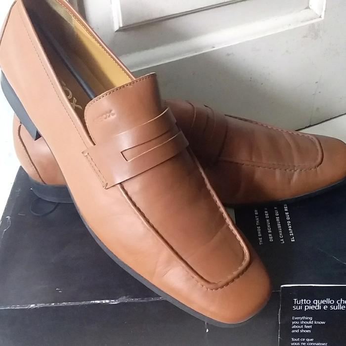Sepatu Pria GEOX ORIGINAL U Notice C Smooth Leather size 45. Lt Brown