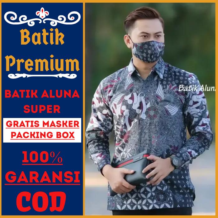 Baju batik pria lengan panjang mewah kemeja prabuseno keris original