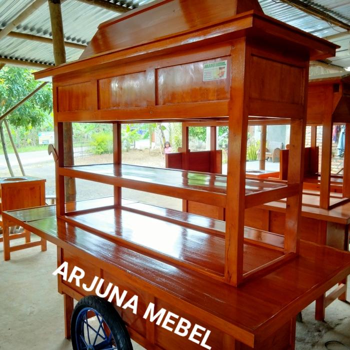 GEROBAK ANGKRINGAN JATI TINGKAT ATAP JOGLO+RODA