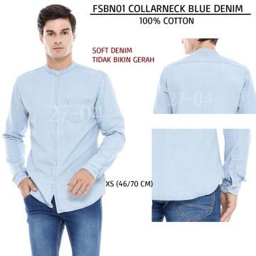 Kemeja FSBN For Men Collar Neck Denim FSBN01