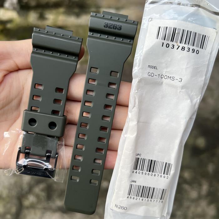 Tali strap jam tangan casio g-shock original GD-100MS 3 band GD 100MS