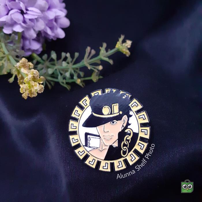 Pin Enamel Jojo Bizarre Jotaro Bros Brooch Aksesoris