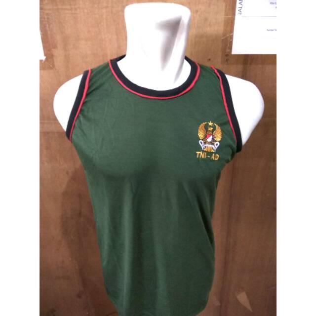 Singlet TNI AD Hijau Logo Kecil l Kaos Singlet TNI AD