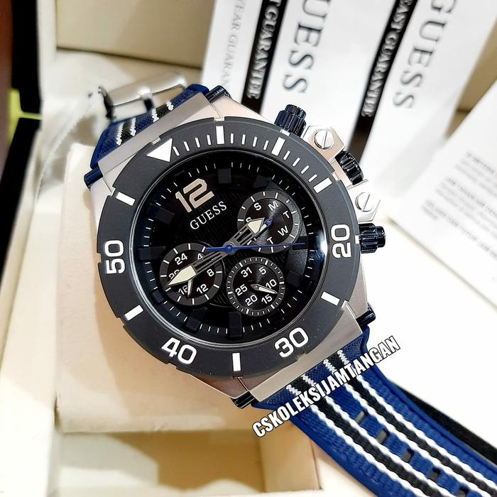 JAM TANGAN PRIA GUESS GW0415G2 SILVER BLUE ORIGINAL GARANSI RESMI 1THN
