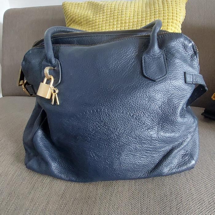 Tas shoulder kulit Palio Navy