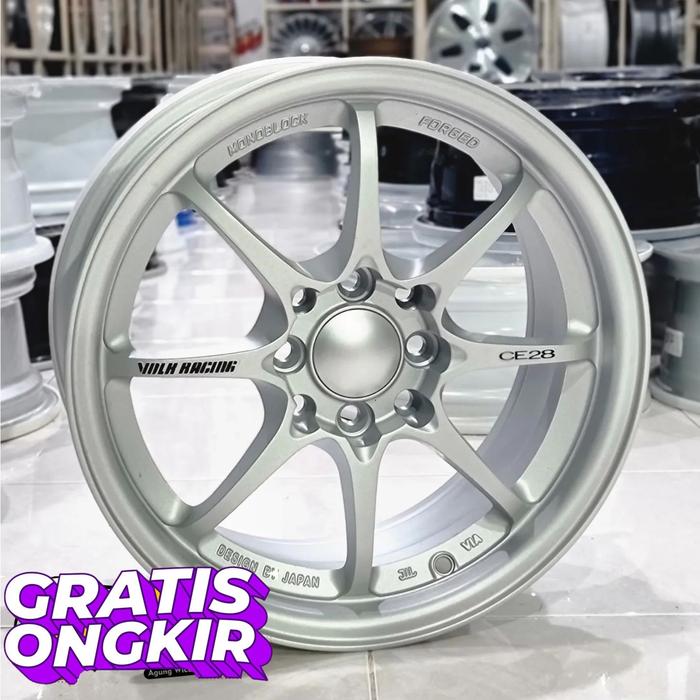 velg Ce 28 R15 Pcd 4x100/114.3 silver velg mobil racing ring 15 ce28