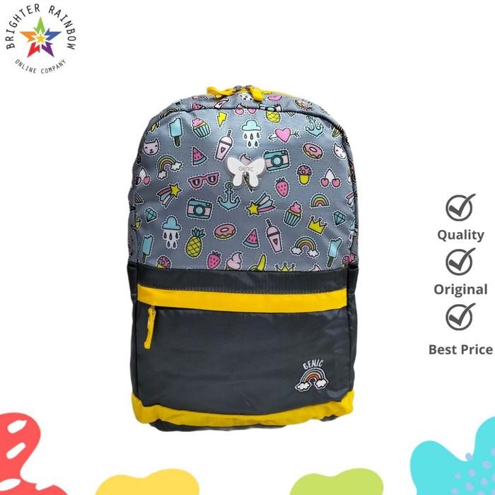 TAS GENIC - 29431 RANSEL SEKOLAH LAPTOP BACKPACK DENGAN RAINCOAT