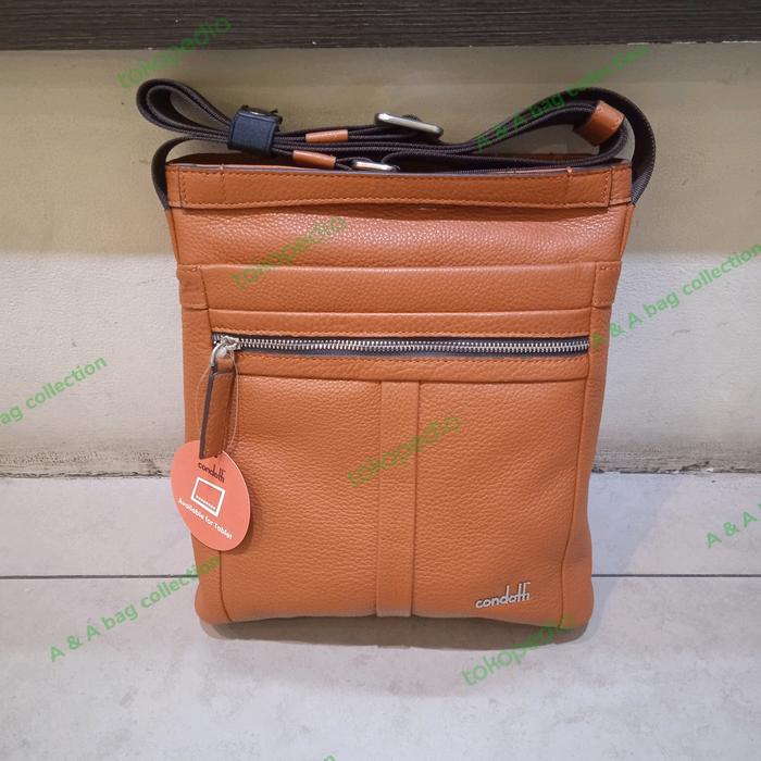 tas selempang pria Condotti original authentic kulit sapi asli