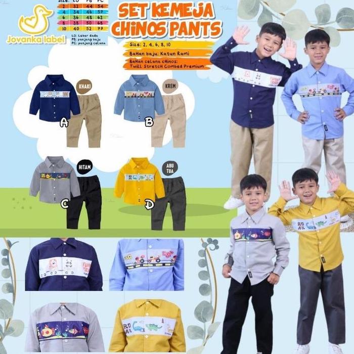 SET KEMEJA CHINOS PANT JOVANKA LABEL// SET ANAK