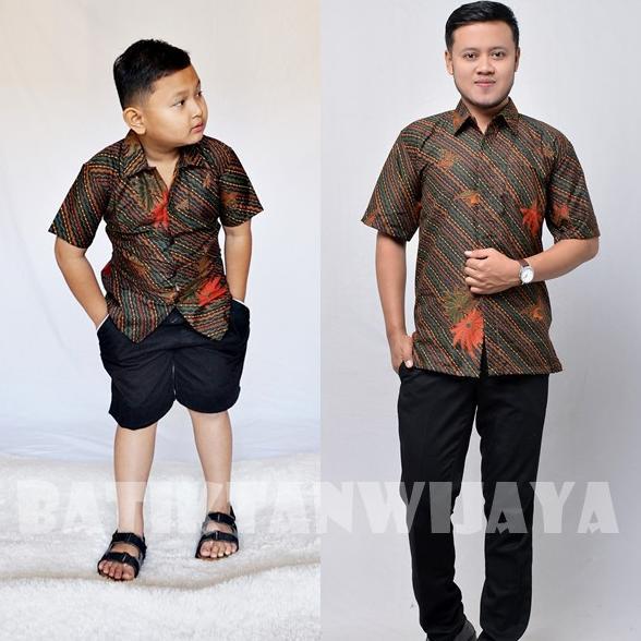 Baju Batik Couple Bapak dan Anak Cowok Usia 1-14 tahun Bahan Katun