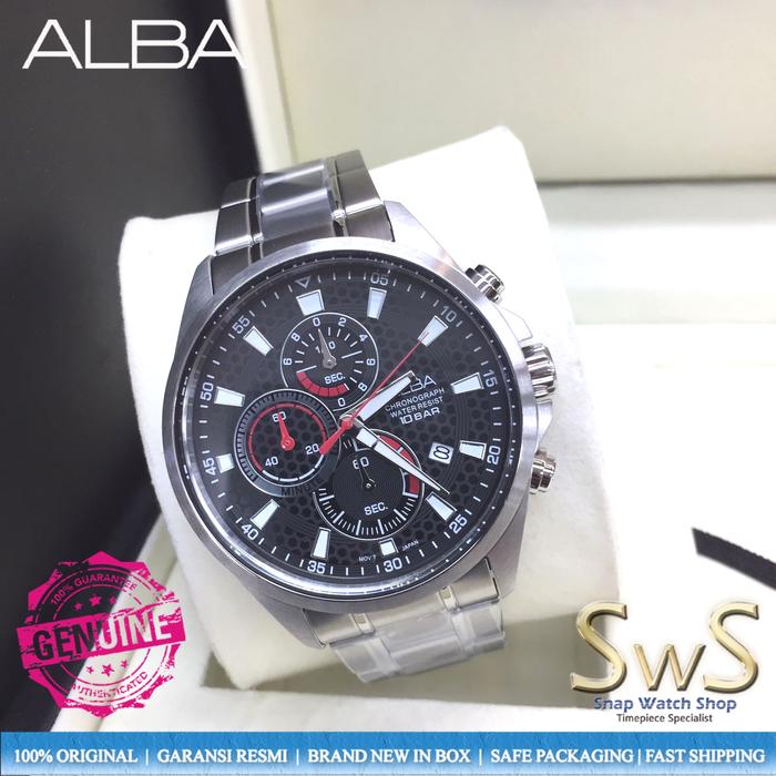 Jam Tangan Pria ALBA AM3875 AM3875X1 45mm Chronograph Quartz