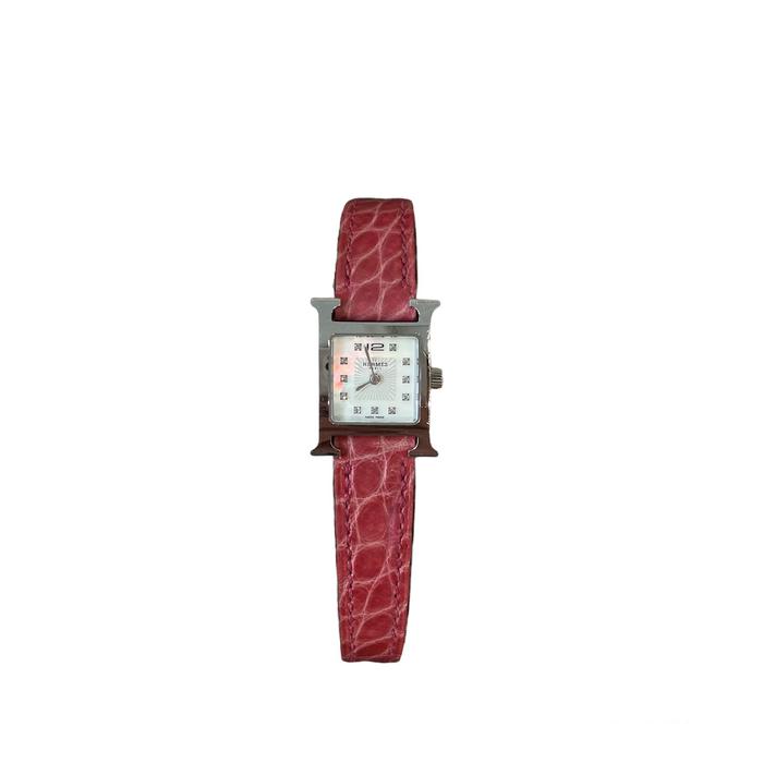 Authentic Hermes Croco Diamond H Hour TPM