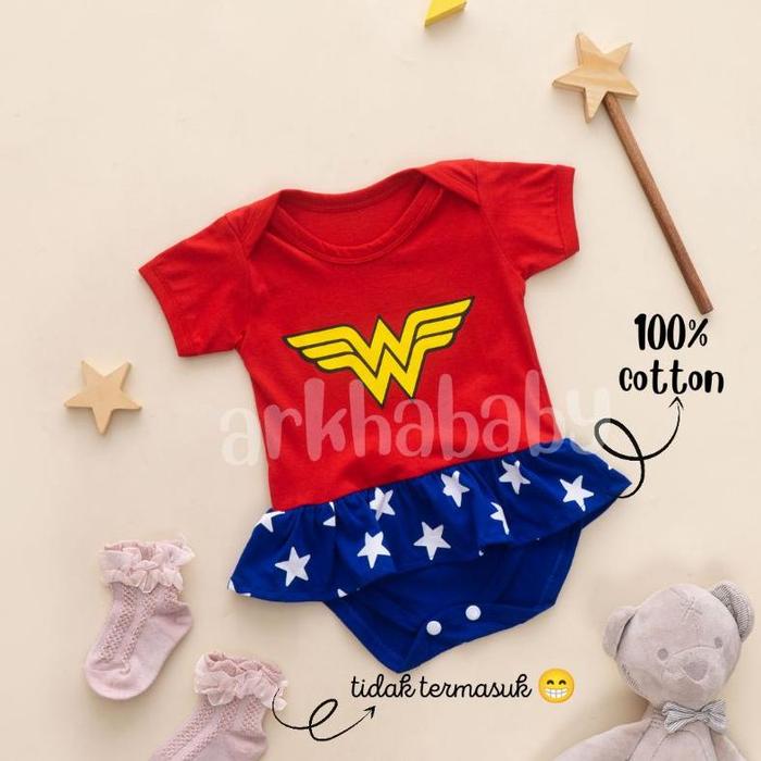 Jumper bayi Baju bayi Motif Wonder woman/Baju bayi bahan katun/baju