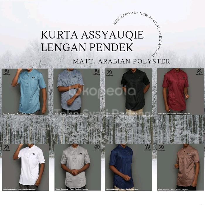 Gamis Kurta Koko Pakistan Pendek Jumbo Polyster Pria IKHWAN ASSYAUQIE