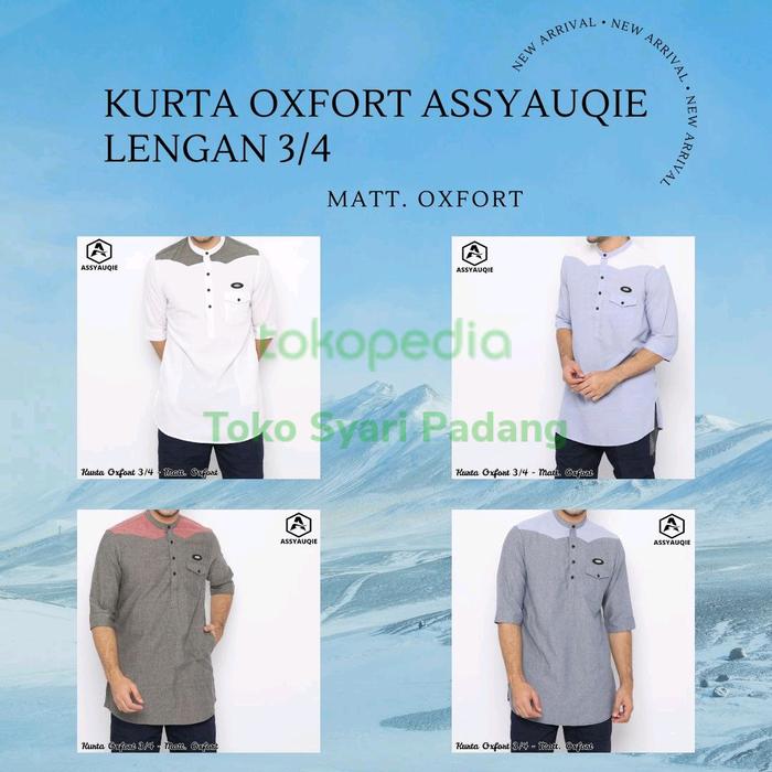 Gamis Kurta Koko Pakistan Pria Ikhwan Lelaki Cotton Oxfort ASSYAUQIE