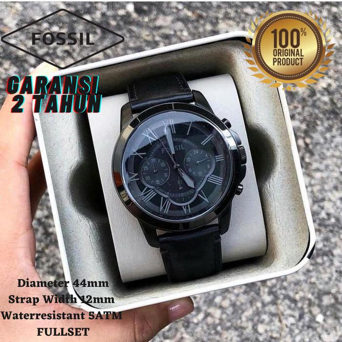 Jam Tangan Pria Fossil FS5132 Grant Chronograph Black - Jam Pria - Jam Tangan Kulit Pria - Jam Tanga