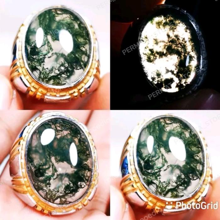 CINCIN BATU AKIK NATURAL BACAN LUMUT HALMAHERA TOP