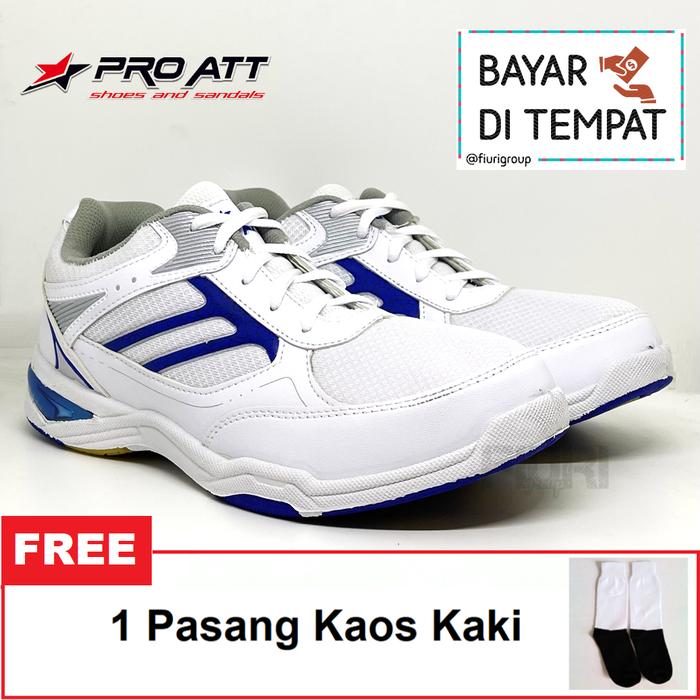 PRO ATT WP 5500 39-43 PUTIH BIRU SEPATU LARI FITNES SENAM PRIA