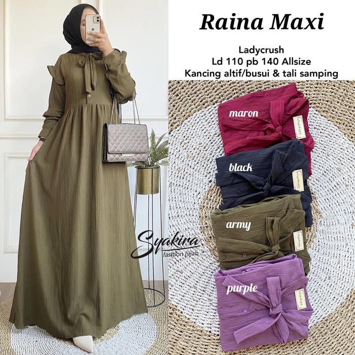 gamis dres wanita terbaru raina maxi mat ladycrus adem nyaman