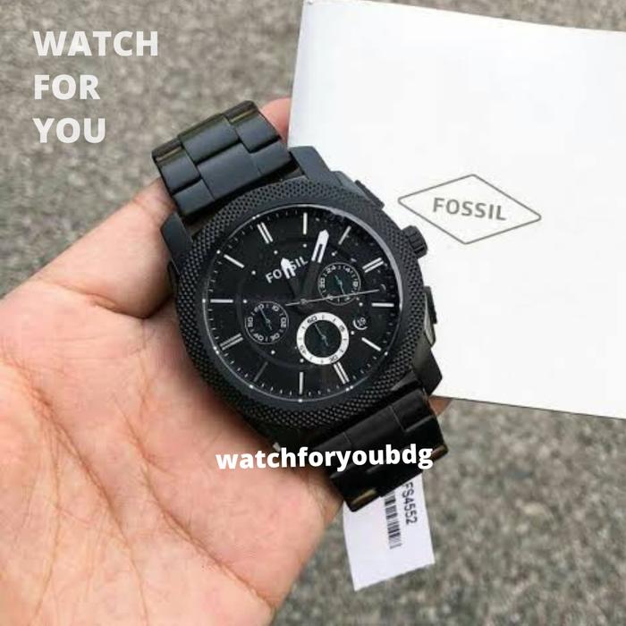 Jam Tangan Fosil Pria Machine Chronograph FS4552 FS 4552 Black Box