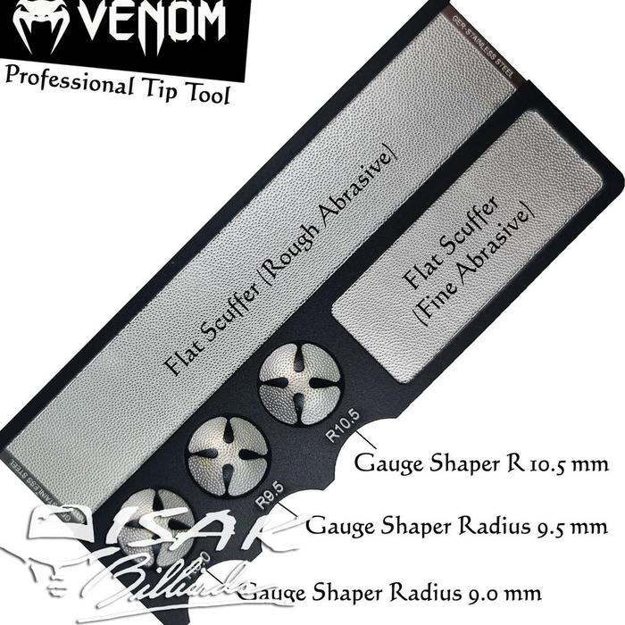 Ev10 Venom Professional Cue Tip Tool - Alat Shaper Scuffer Stick