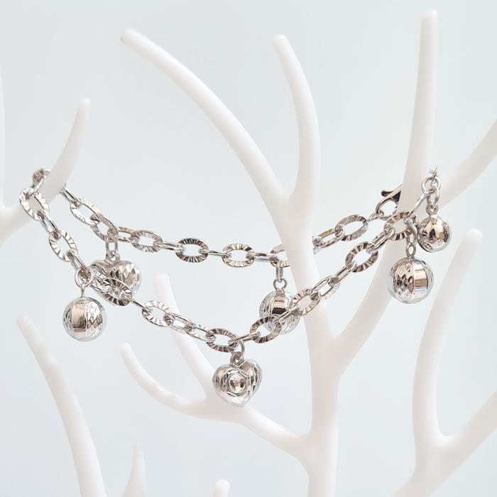 gelang rantai love bola mas putih 750