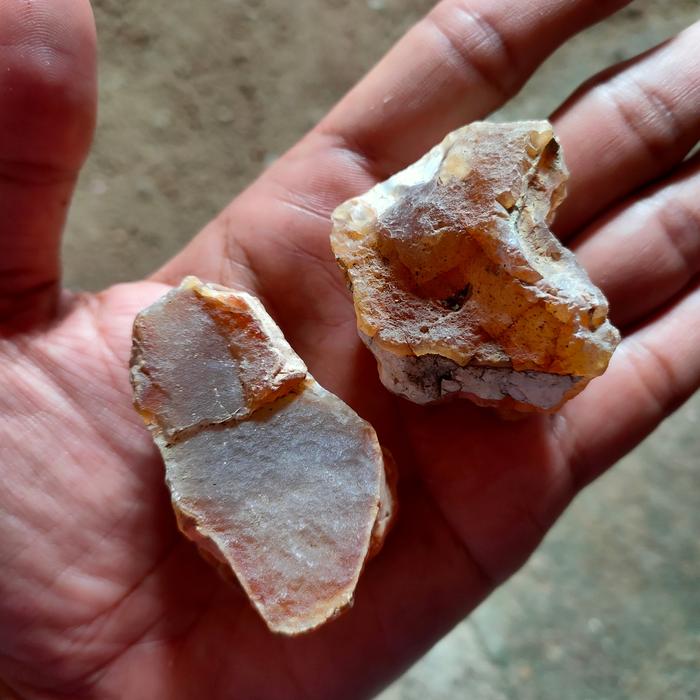 2 pcs Batu Cempaka Aceh ( Rough Batu Akik - bukan bacan obi opal )