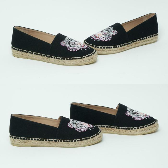 Original - Kenzo Tiger Espadrilles Black Hitam size 35 36 37 38 Sepatu