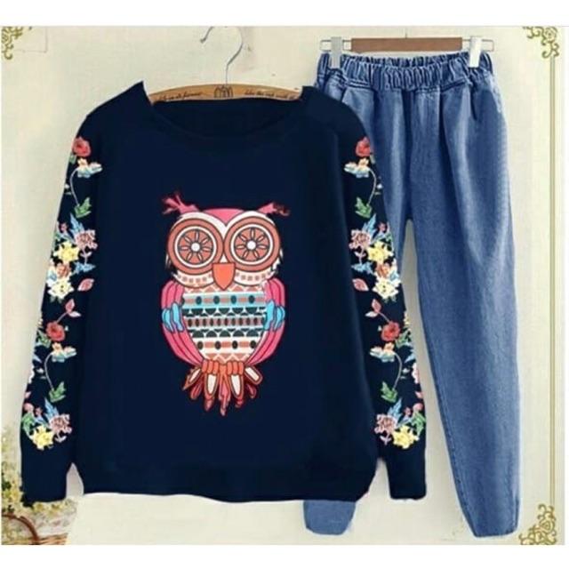 setelan denim wanita/baju santai remaja/baju main/jalan/baju muslimah