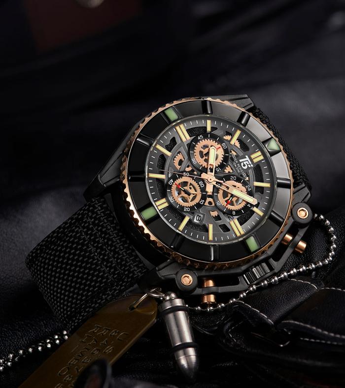 Jam Tangan Pria Fashion T5 H3797G Original Tanggal & chrono Aktif